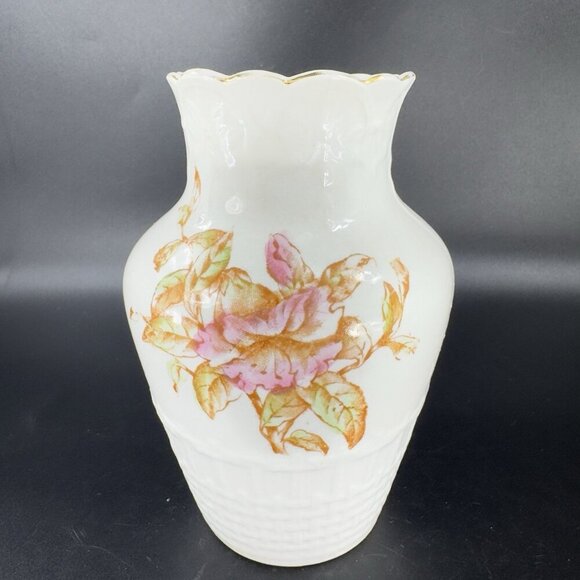 Antique Imperial Porcelain Warranted Vase Vessel Painted Flower Pattern Vintage - Picture 13 of 14